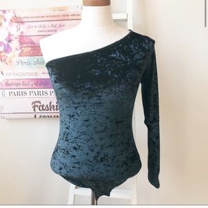 Velvet Bodysuit, Gray NWT